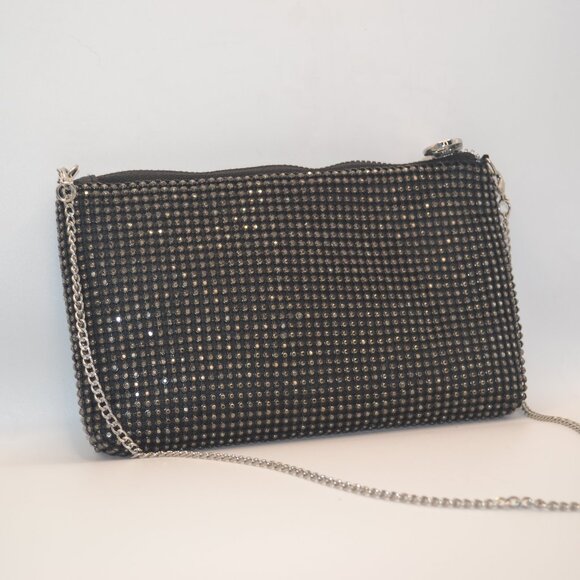Stradivarius clutch purse black with color solver chain. - Picture 1 of 5